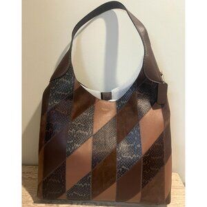 Coach Brooklyn Extra-Large Snakeskin Patchwork Shoulder Bag minor damange